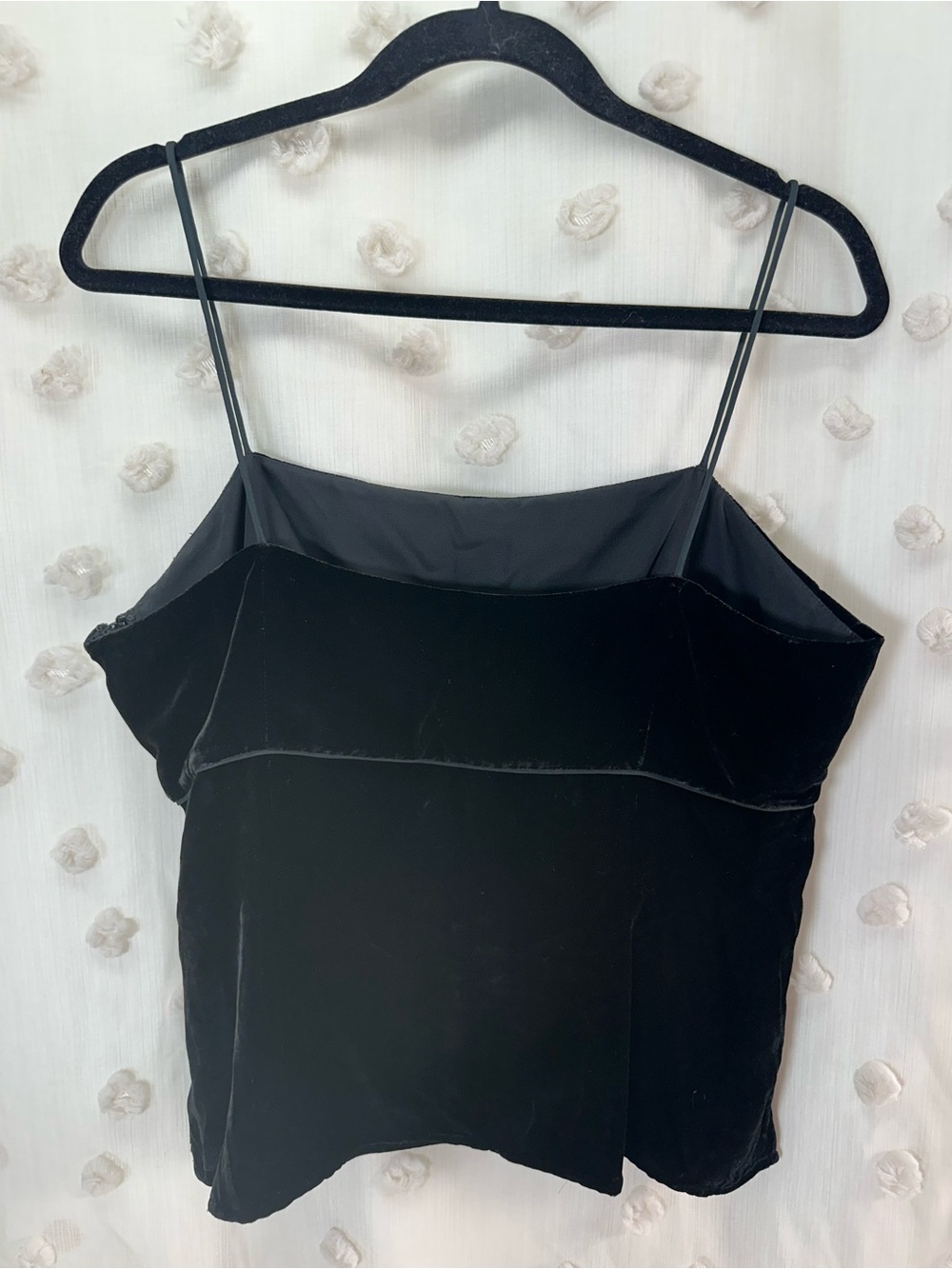 J. Crew Women’s Black Velvet Spaghetti Strap Camisole Whimsigoth Size 12 - Picture 5 of 7